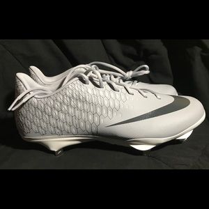 Nike Vapor Metal Low Top Cleats Size 11 Grey.